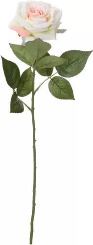 Élethű mű rózsa szál krém-rózsaszín árnyalatban 60 cm