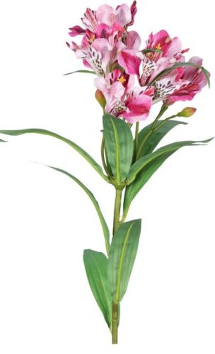 Élethű mű alstroemeria szál rózsaszín-fehér árnyalatban 80 cm
