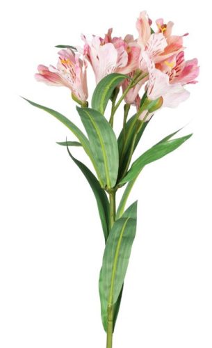 Élethű mű alstroemeria szál halvány rózsaszín árnyalatban 80 cm