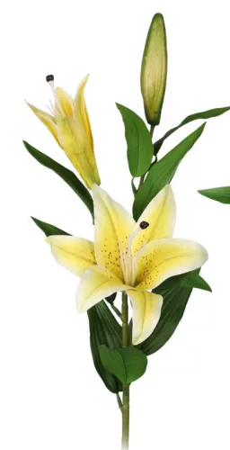 Élethű tigrisliliom művirág szál sárga 95 cm