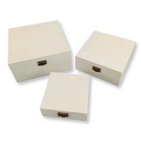 Csatos natúr fadoboz 3 db-os szett