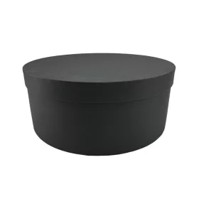 Papírdoboz kerek fekete "S"  20 cm