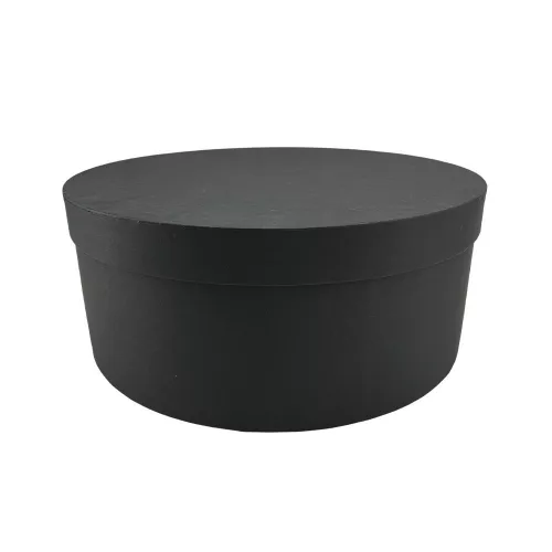 Papírdoboz kerek fekete "S"  20 cm