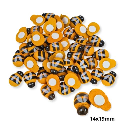 Fa méhecske dekor öntapadós 14x19mm 50db/cs