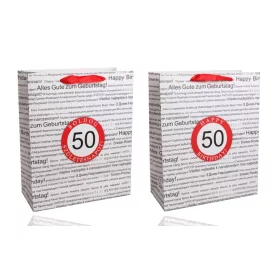   50. születésnapi ajándéktasak 18x23 cm – Boldog Születésnapot / Happy Birthday mintával