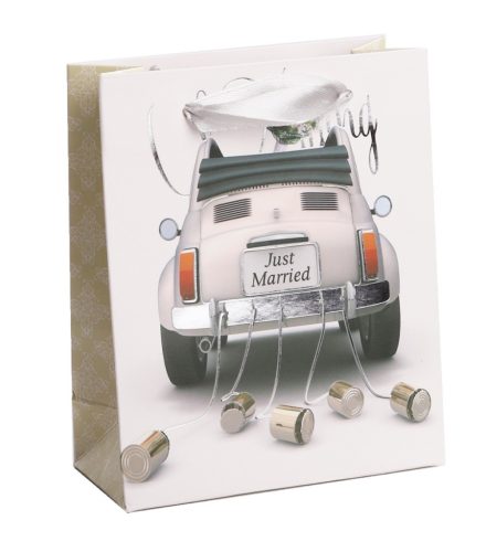 Ajándék tasak 26x32cm Just married