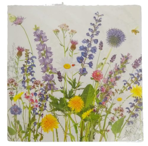 Kerti virágmintás papír szalvéta 33x33 cm 20 db-os