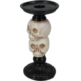 Halloween gyertyatartó két koponya díszítéssel 18cm