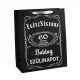 60. születésnapi ajándéktasak 26x32 cm – Fekete „Egészségedre” Boldog Szülinapot mintával