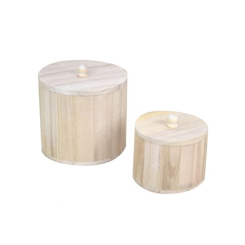 Fűszertartó szett fa 2db-os 11,3x13cm 9,4x10cm