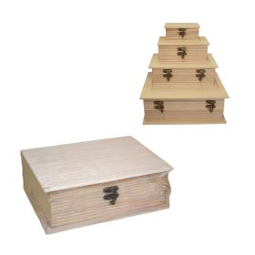 Natúr fa doboz könyv alakú 10x4,5x7 cm XS méret