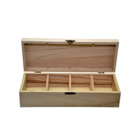 Natúr fa tároló doboz 4 rekesszel 25x9,5x6,7cm