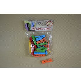 Csipesz fa színes 5 féle 45x7mm 30db/cs