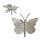 Fém pillangó ezüst 12x12cm