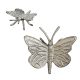 Fém pillangó ezüst 12x12cm