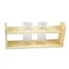 Kémcső üveg 3cm 2db fa tartóban 20x4,7x8,5cm