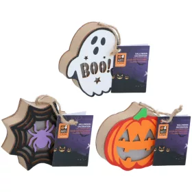   Halloween függő világítás, 3 féle választható 10x2,7 cmmelegfehér LED, 2xLR44 elemmel, Arti Casa
