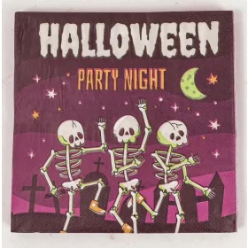   Halloween party szalvéta táncoló csontvázakkal – 33×33 cm, 20 db