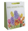 Ajándéktasak tulipán és jácint mintával „Sok szeretettel” felirattal 31x42 cm