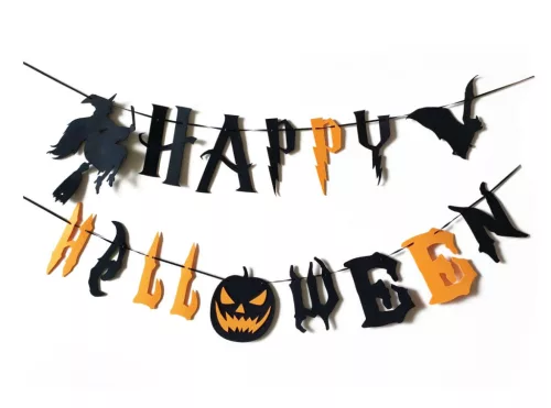 Filc girland Happy Halloween felirattal 3 m