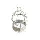 Fém fehér kerek mini kalitka 5x 6,5cm