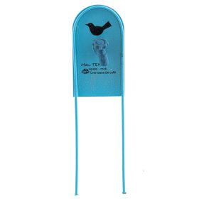 Mini fém táblácska csappal 11x2,7cm kék