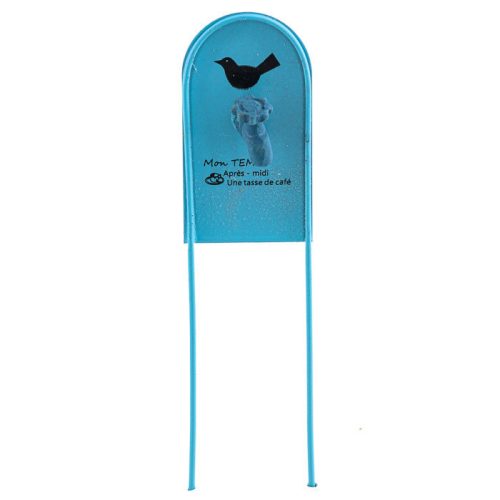 Mini fém táblácska csappal 11x2,7cm kék