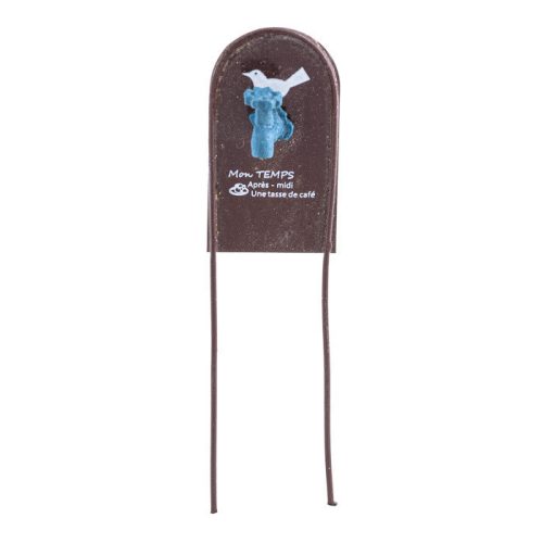 Mini fém táblácska csappal 11x2,7cm barna