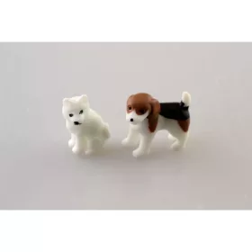 Mini kutyus fehér/barna beagle db