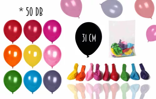Gumi lufi szett 50 db/csomag vegyes élénk színű 31 cm 