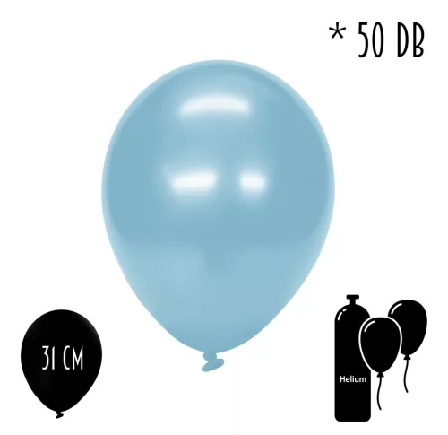 Gumi lufi 50 db/csomag metál babakék 31 cm 