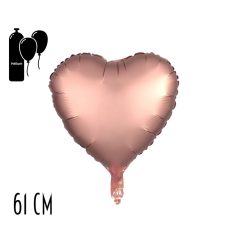 Lufi metál szív rosegold 61 cm 