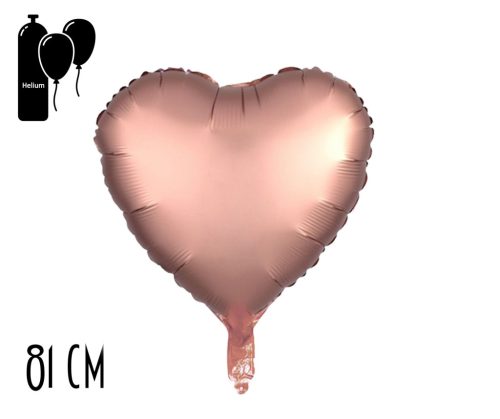 Lufi metál szív alakú rosegold 81 cm 