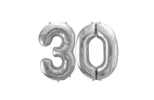 Lufi metál matt ezüst 102cm  - 30-as