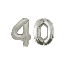 Lufi metál matt ezüst 102cm  - 40-es