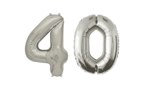 Lufi metál matt ezüst 102cm  - 40-es