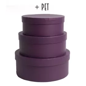   PAPÍRDOBOZ SZETT, 3 DARABOS, KEREK, BERRY CONSERVE + PET(Nagy:20x8cm)