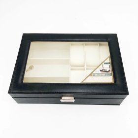 Óra és szemüveg tartó doboz 30x21x8cm kulcsra zárható