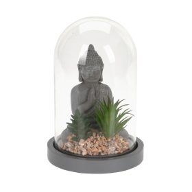 Dekorációs BUDDHA üvegbúrában 14x21cm