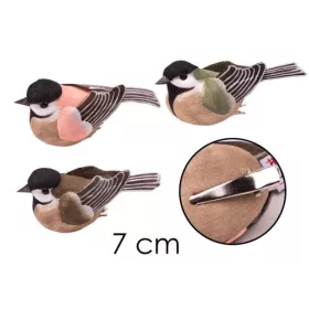   Dekorációs madár csiptetővel 7 cm 3 féle válaszható/db
