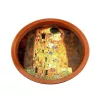Kerek fém tálca – 32 cm, Klimt „A csók” mintával