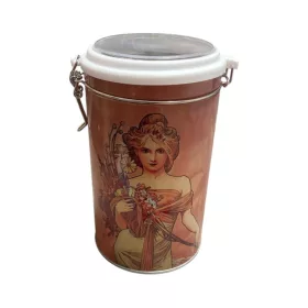 Fém doboz aromazáró henger  10,5*19 cm Mucha