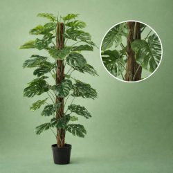   Élethű cserepes monstera műnövény futtatott karóval 150 cm