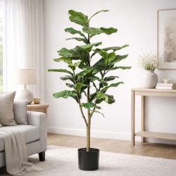 Élethű cserepes lantlevelű fikusz műnövény 120 cm