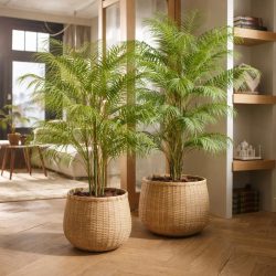   Élethű cserepes bambuszpálma műnövény (Chamaedorea) 120 cm