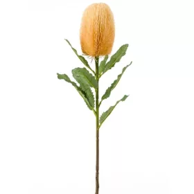   Élethű mű banksia virágág 65 cm – világos narancssárga