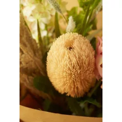   Élethű mű banksia virágág 65 cm – világos narancssárga