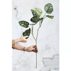Selyem Monstera"Monkey"levél zöld,75 cm