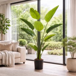 Élethű strelitzia papagájvirág műnövény 150 cm