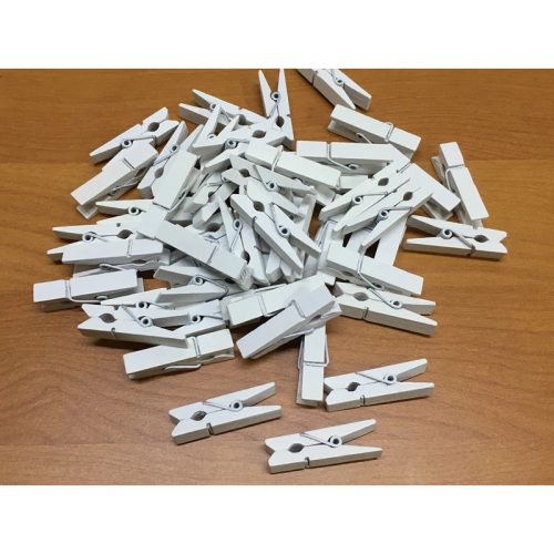 Fa csipesz fehér 3,5cm 25db/csomag